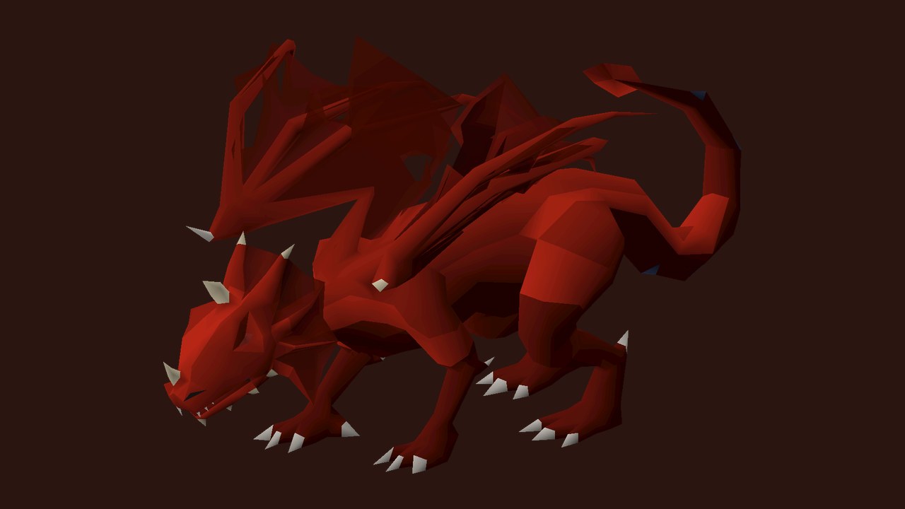 Brutal red dragon in Old School RuneScape